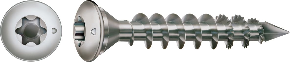 SPAX 35708000601001 Post screw 8 x 50 mm, Center head, T-STAR PLUS T40, Full thread, stainless steel A1 - 50ST