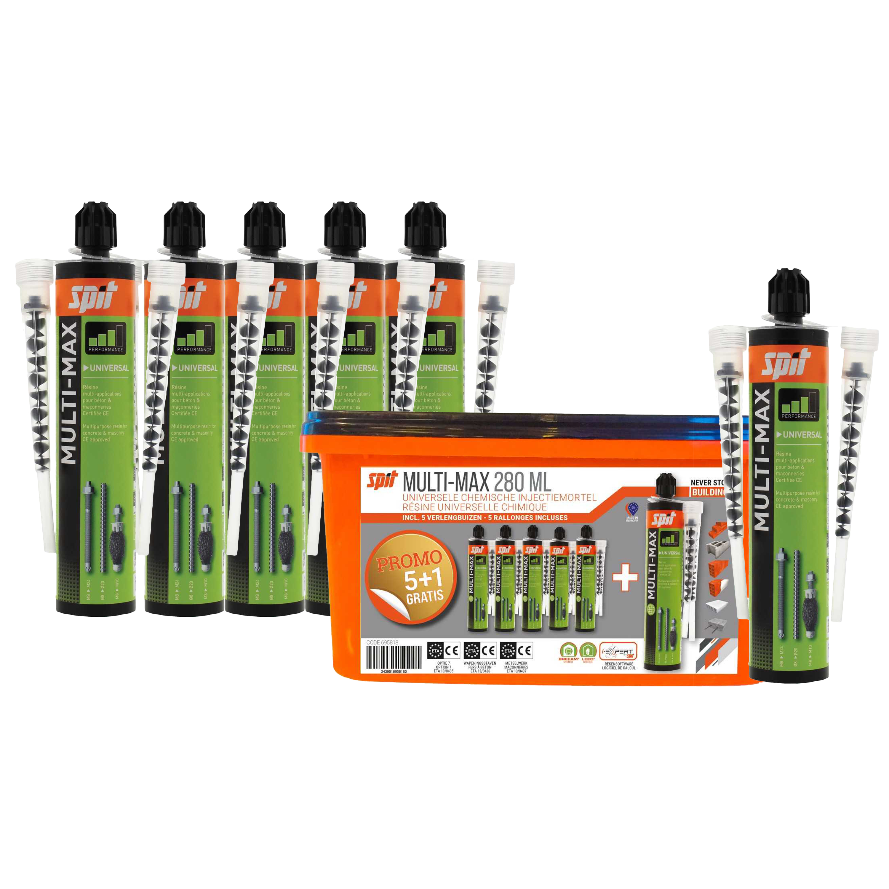 Spit Fasteners 695818 Multimax 280 ML chemical anchor 5 1 in bucket
