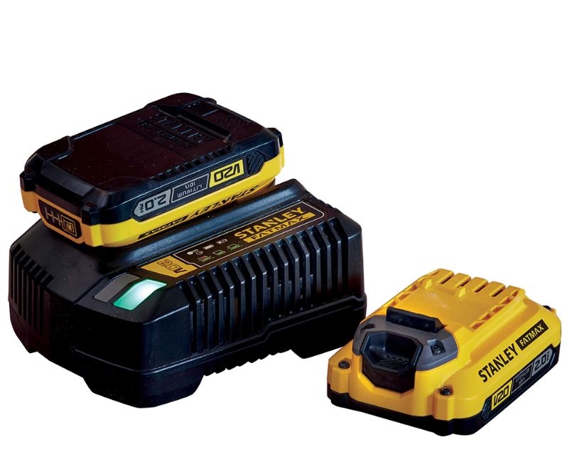 Stanley SFMCB12D2 Fatmax V20 Starter Kit 2x Battery 18V 2.0 Ah + Battery Charger
