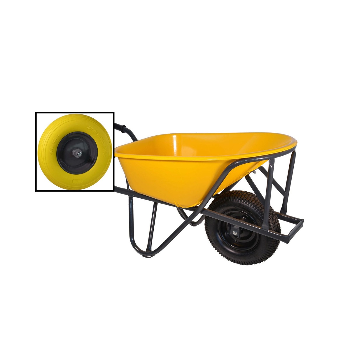 Little Jumbo 1251000950 Paving wheelbarrow HDPE 90L yellow with anti-leak wheel
