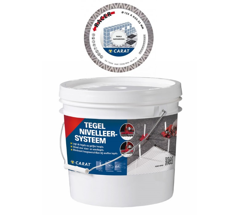 Carat Tegelzetters toolkit 1 Racer Diamond saw blade 125mm + Leveling set