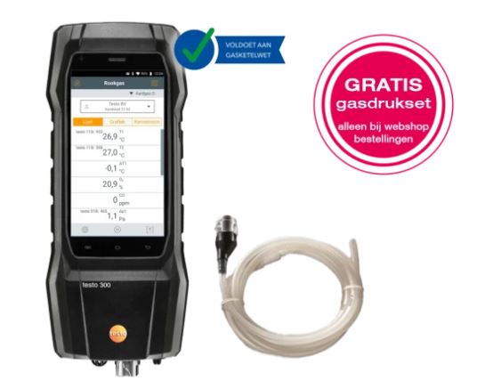 Testo 0564 3004 12 300 Black Edition set Flue gas analyzer