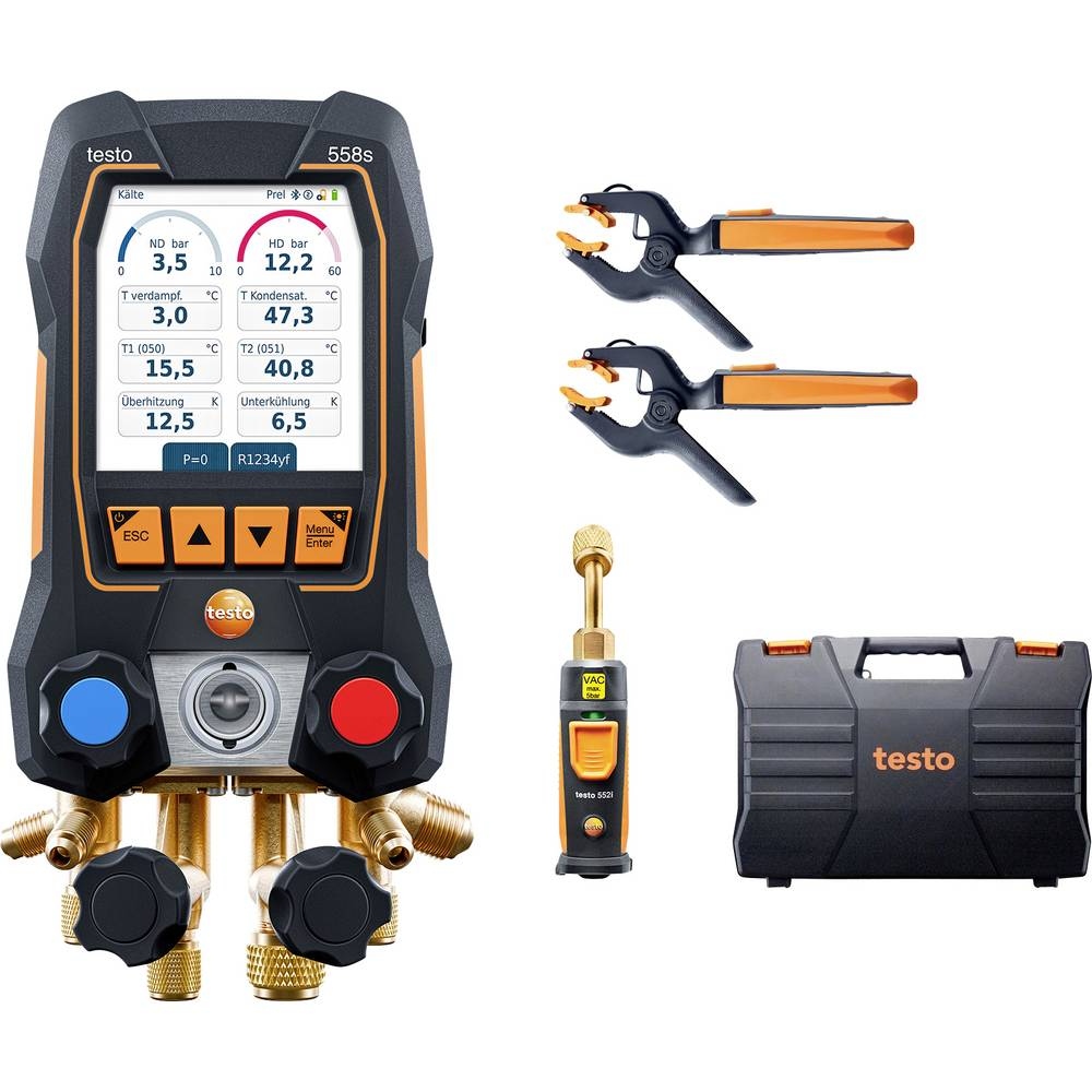 Testo 0564 5582 558s - Smart vacuum set Digital manifold with wireless temperature and vacuum probes