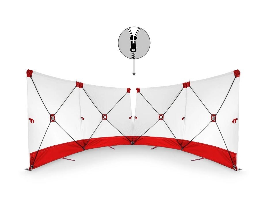Trotec 4110000018 VarioScreen 4x180x180 7.20 m divisible Red