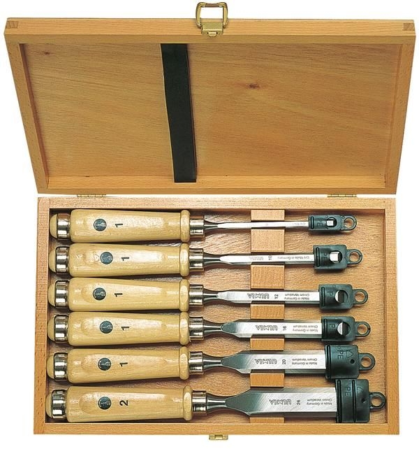 Ulmia 174HK Chisel set hornbeam 6-piece in wooden case