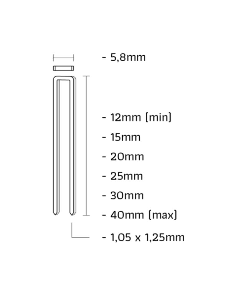 Union EB20CRHM E staple stainless steel hardened length 20mm 8000pcs