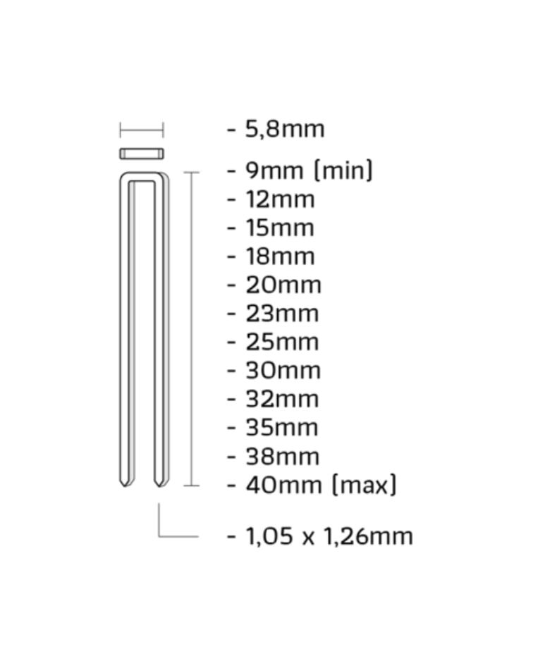 Union E-20CVKI E staple galvanized length 20mm 5000pcs