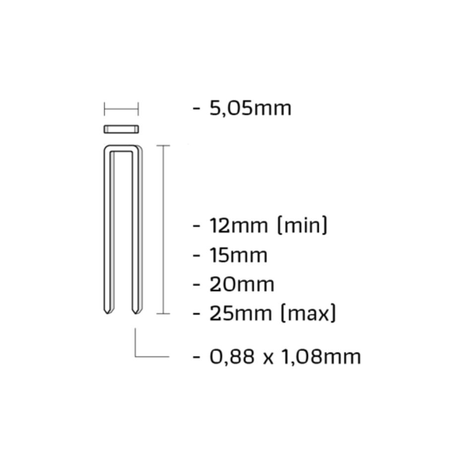 Union EM25CRHJ EM staple stainless steel goldlook length 25mm 6000pcs