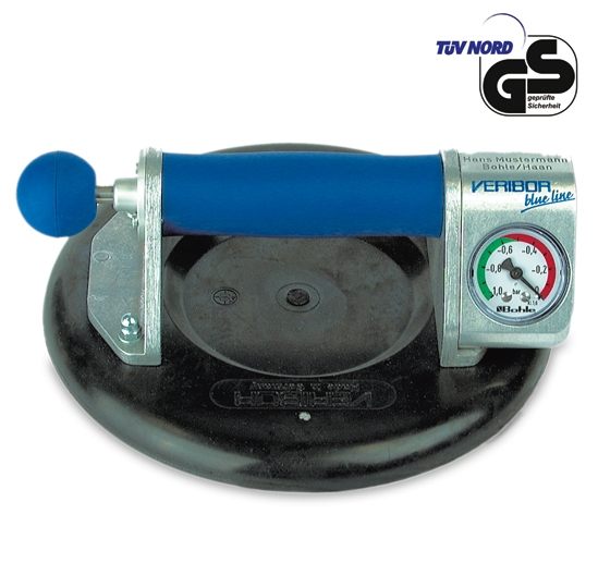 Veribor BO 601.1BL BO601.1BL blue line, Aluminum Pump-Activated Suction Lifter with manometer, in case 120 kg