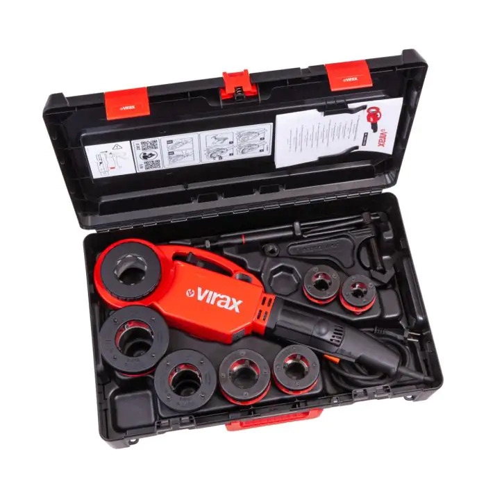 VIRAX 137581 Accu thread cutter Phenix IV 18V 2x8.0Ah to suitcase BSPT 1/2 inch-1.1/4 inch