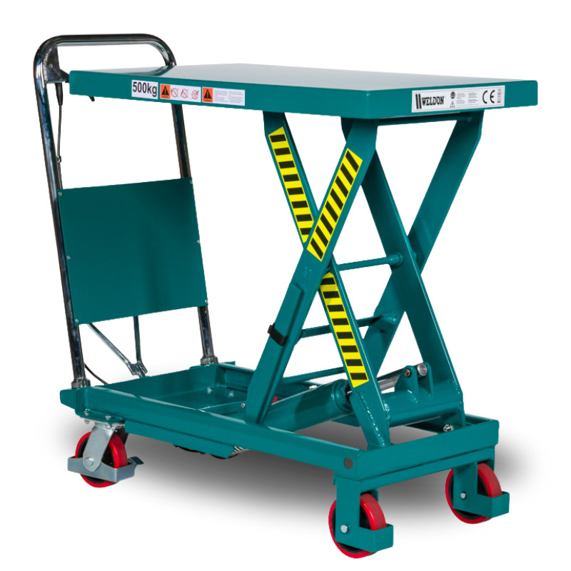 Weldon 300HT Lift table 300kg PU wheels 855x500mm