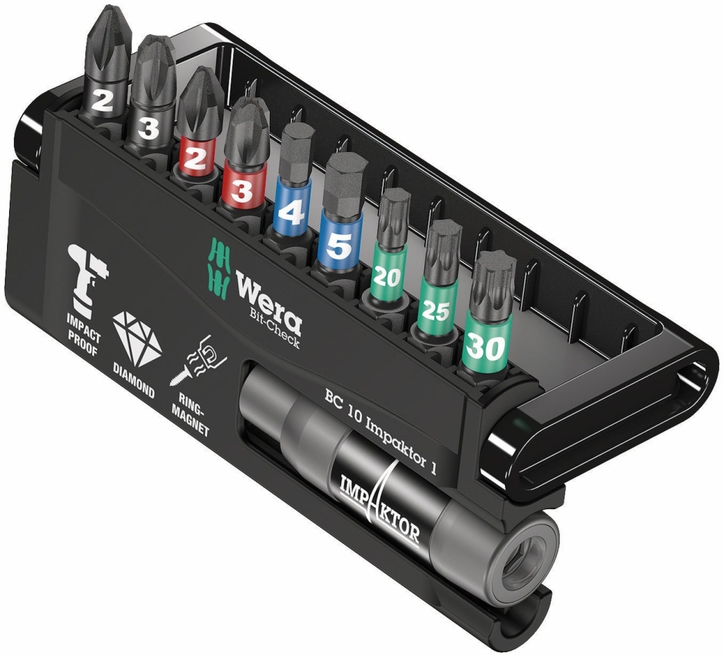 Wera 05057680001 Bit-Check 10 Impactor 1, 10 pcs.
