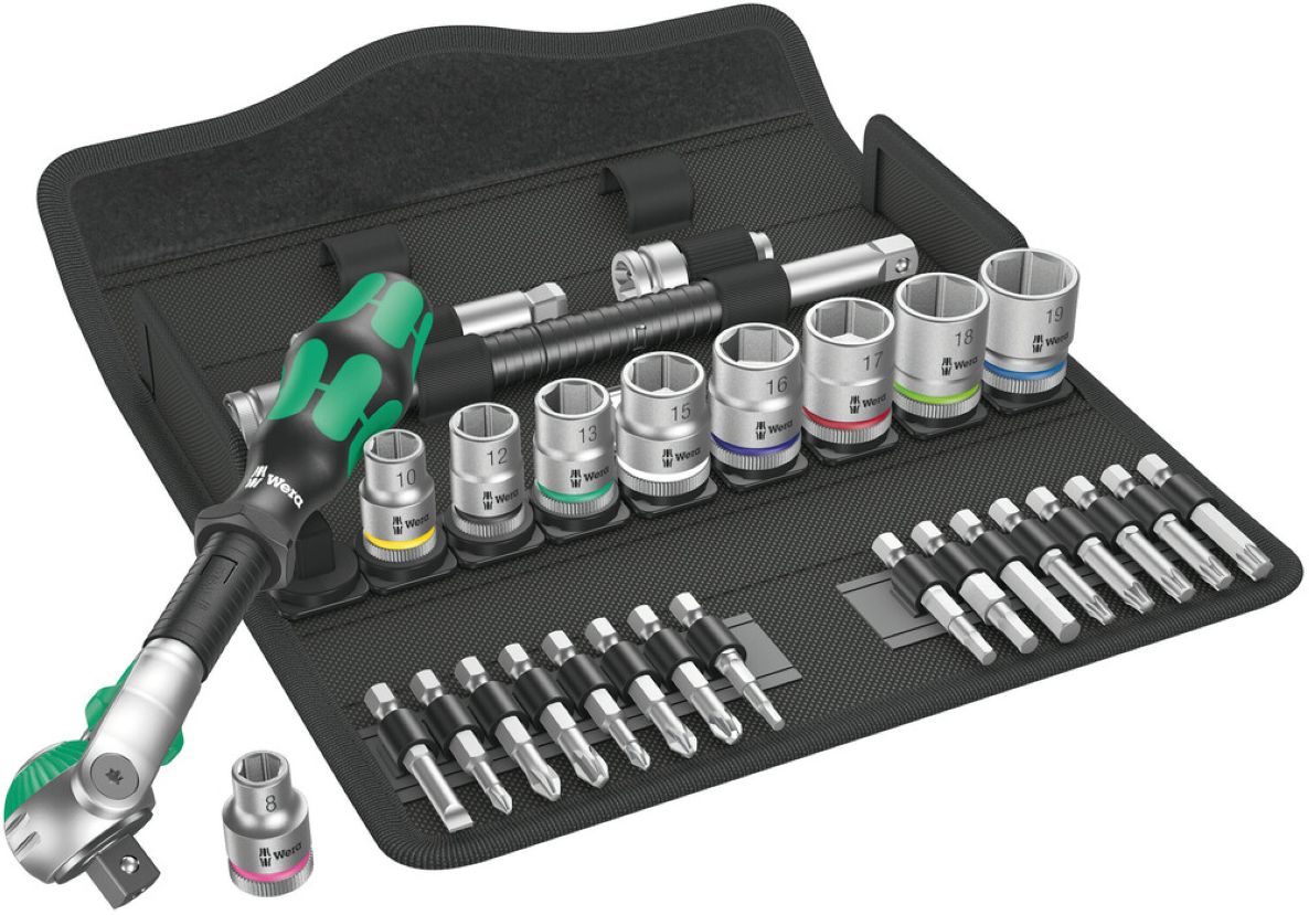 Wera 05004046001 8100 SB 6 Zyklop Speed ratchet set, 3/8" drive, metric, 29 parts
