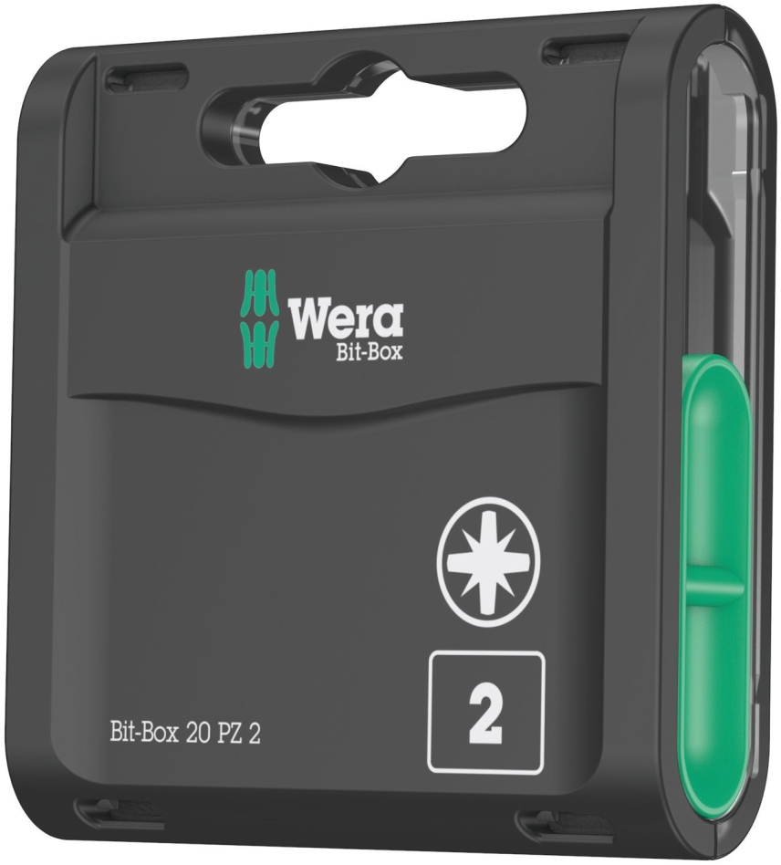Wera 05057760001 Bit Box 20 PZ 2x25, 1/4"