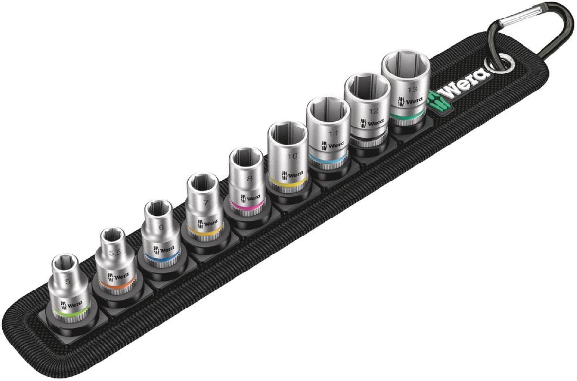 Wera 05003883001 Belt 4 Zyklop sockets set with 1/4" drive