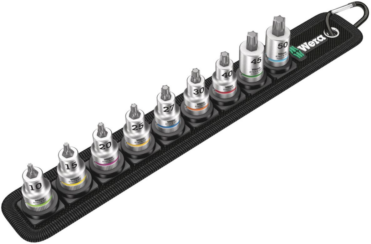 Wera 05003972001 Belt B 3 TORX® HF Zyklop bit sockets set TORX®, with holding function, 3/8" drive, 9 pcs.