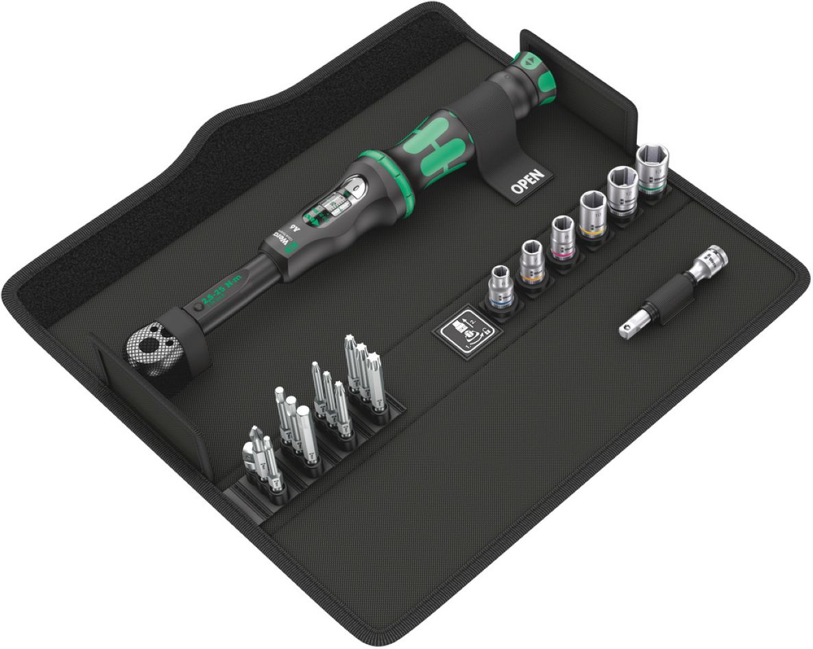 Wera 05130110001 Click-Torque Adjustable Torque wrench with changeable ratchet A 6 Set 1, 18 pcs.