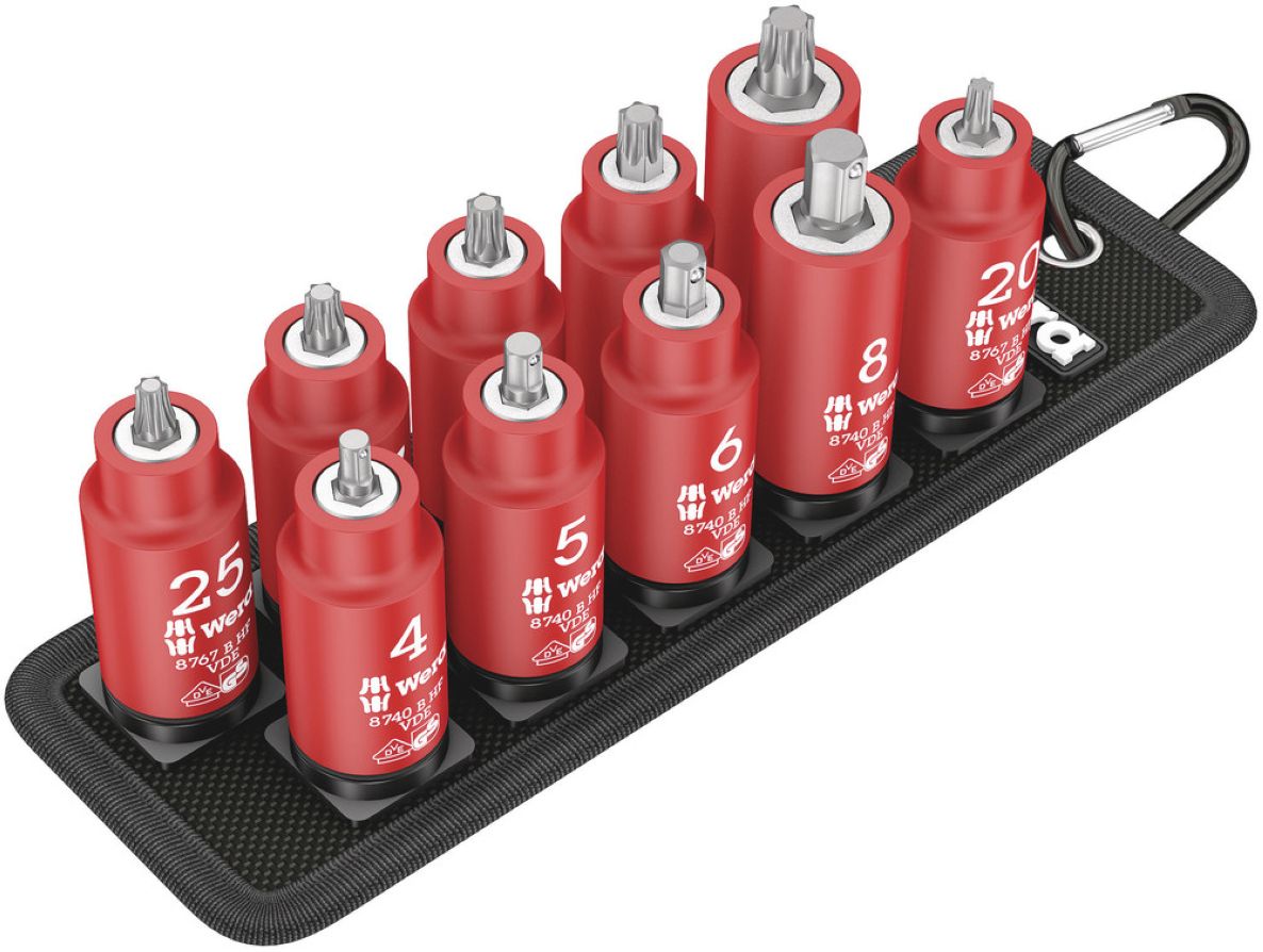 Wera 05004930001 Belt B VDE 1 Zyklop socket set TORX®/Cylips, with holding function, 3/8" drive, 10 pcs.