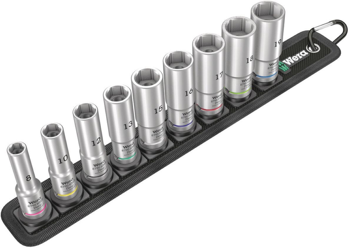 Wera 05004545001 Belt B Deep 1 socket set, with 3/8" -drive, 9-piece