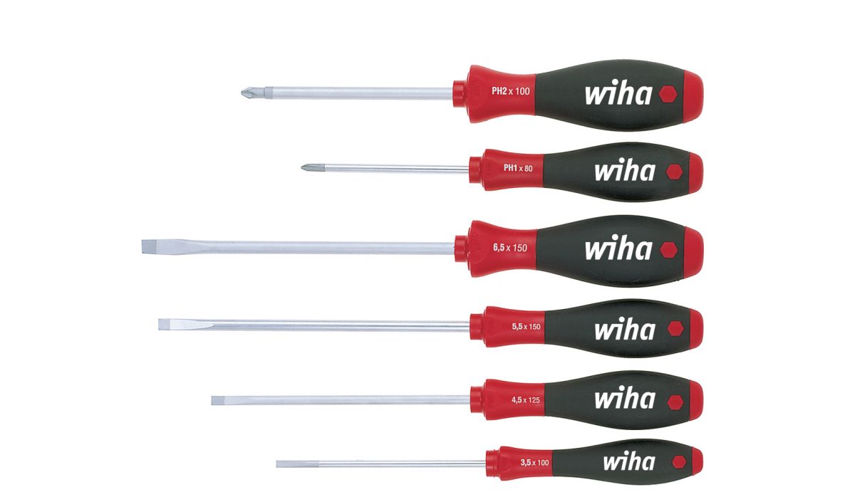 Wiha 07152 302HK6SO Screwdriver set SoftFinish Slotted Philips 6-piece