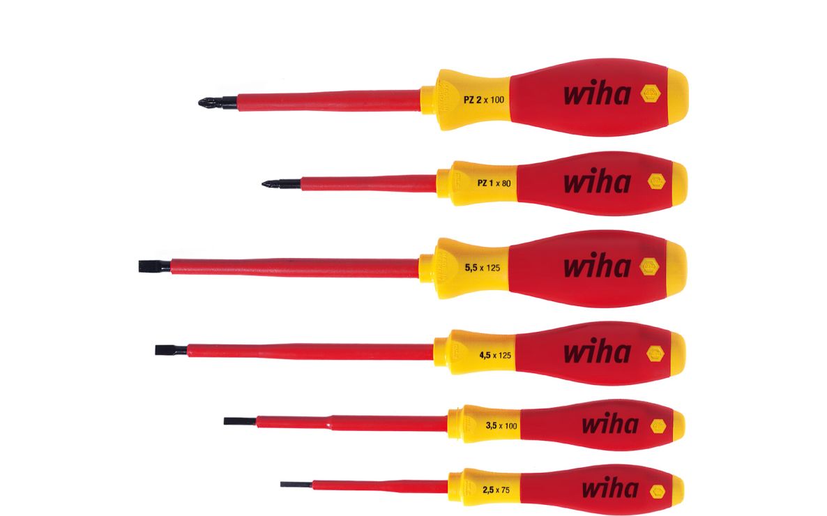 Wiha 25477 Screwdriver set SoftFinish electric slotted, Pozidriv 6-piece ()