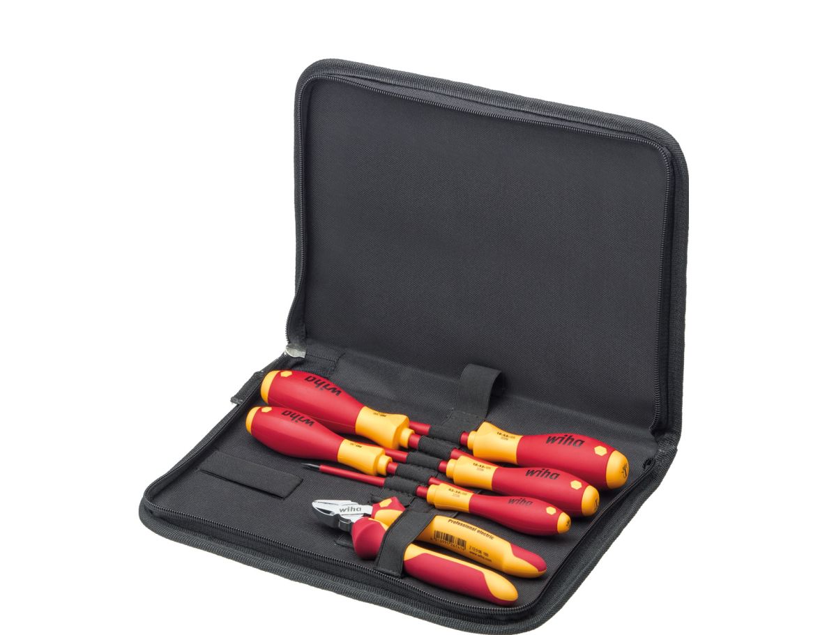 Wiha 33969 Electrician tool set screwdrivers, Diagonal cutters 6-piece in case ()