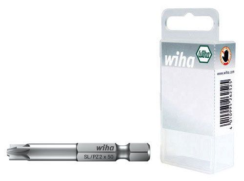 Wiha 36086 Bit set Professional 70 mm PlusMin/Pozidriv 1/4" in box 2-parts ()