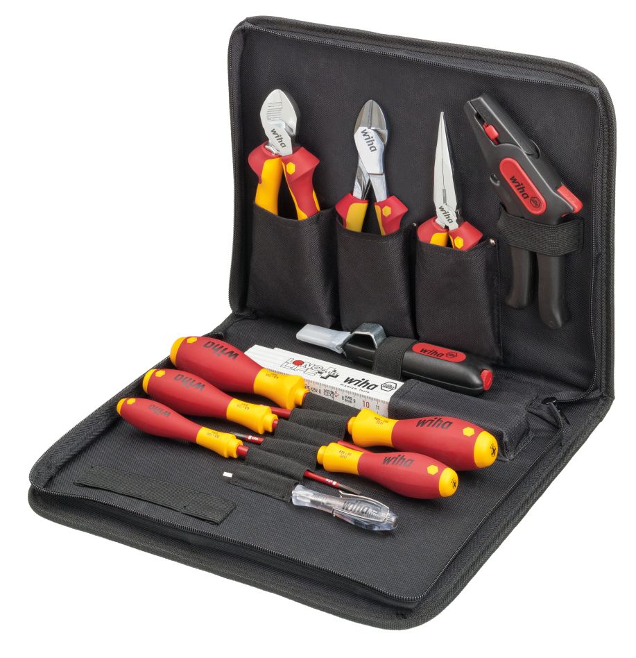 Wiha 36389 Electrician''s tool kit assorted 12 pcs in case ()