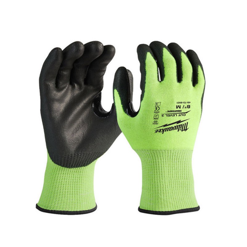 Milwaukee Accessories 4932478131 Hi-vis work gloves cut class 3/C - M/8 - 1 pair