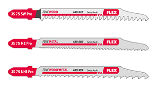 Flex-tools Accessories 490008 Jigsaw blade set for wood, metal and demolition JS 75 Pro Set 3 pieces