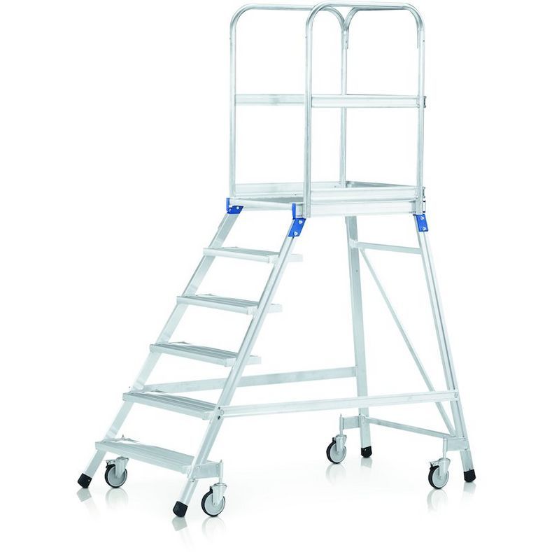 Zarges 41973 Platform stepladder, mobile, single sided, 5 Treads incl. platform
